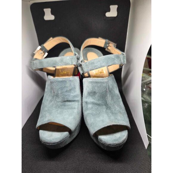 Christian Louboutin Tamila 140 MM Sandal/Clog Grey Suede 36.5 - Picture 3 of 14